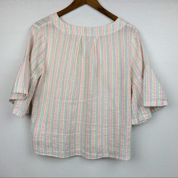 A New Day V-Neck Bell Sleeves Vibrant Color Tunic - Picture 6 of 8